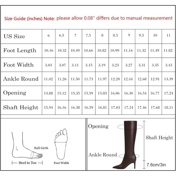 Women Chocolate Faux Leather Pointed Toe Tall Stiletto Heel  Zipper Dress Boot - Picture 7 of 7